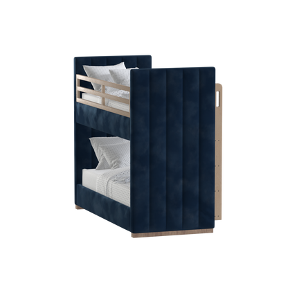 Paolo Bunk Bed with Soft Upholstery and Beechwood Accents