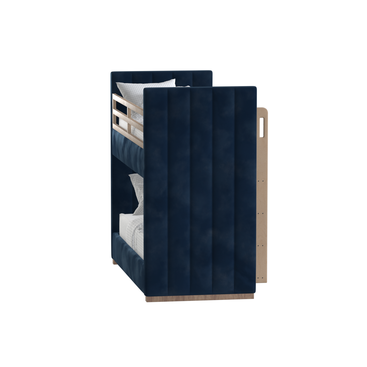 Paolo Bunk Bed with Soft Upholstery and Beechwood Accents