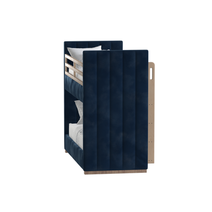 Paolo Bunk Bed with Soft Upholstery and Beechwood Accents