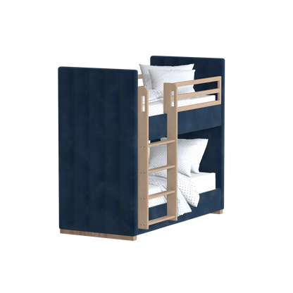 Paolo Bunk Bed with Soft Upholstery and Beechwood Accents