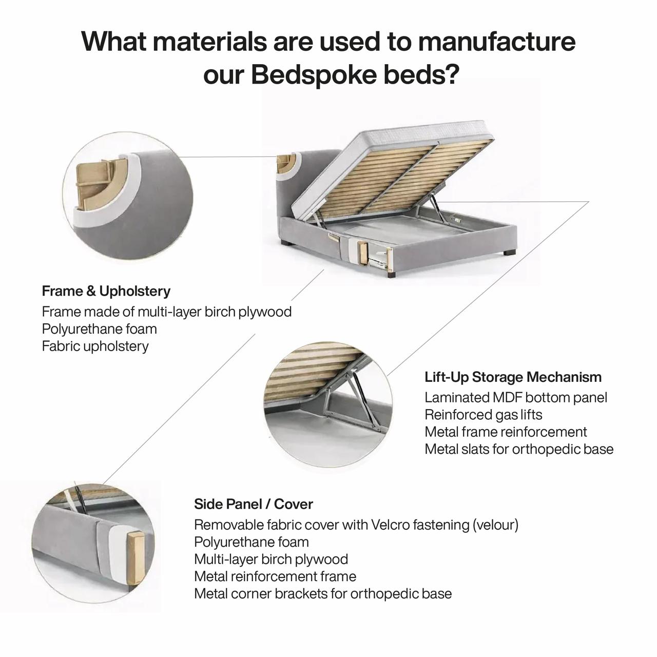 Amelia Samtgepolstertes Plattformbett