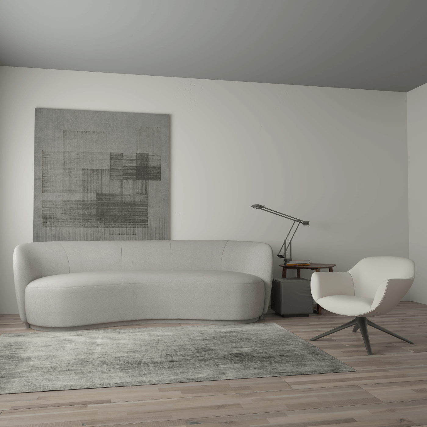 Posh Sofa - Curved Back Sofa with Continuous Base