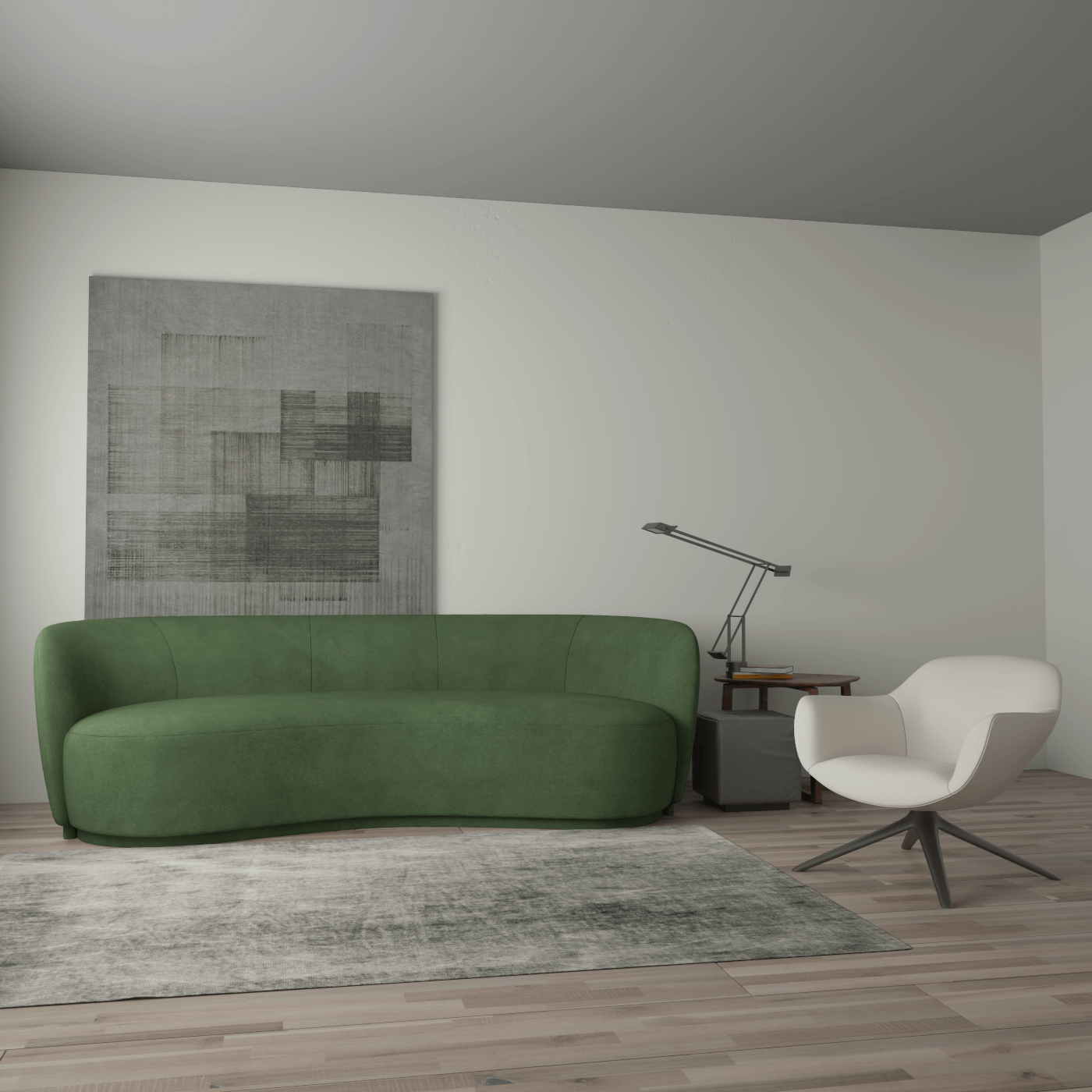 Posh Sofa - Curved Back Sofa with Continuous Base