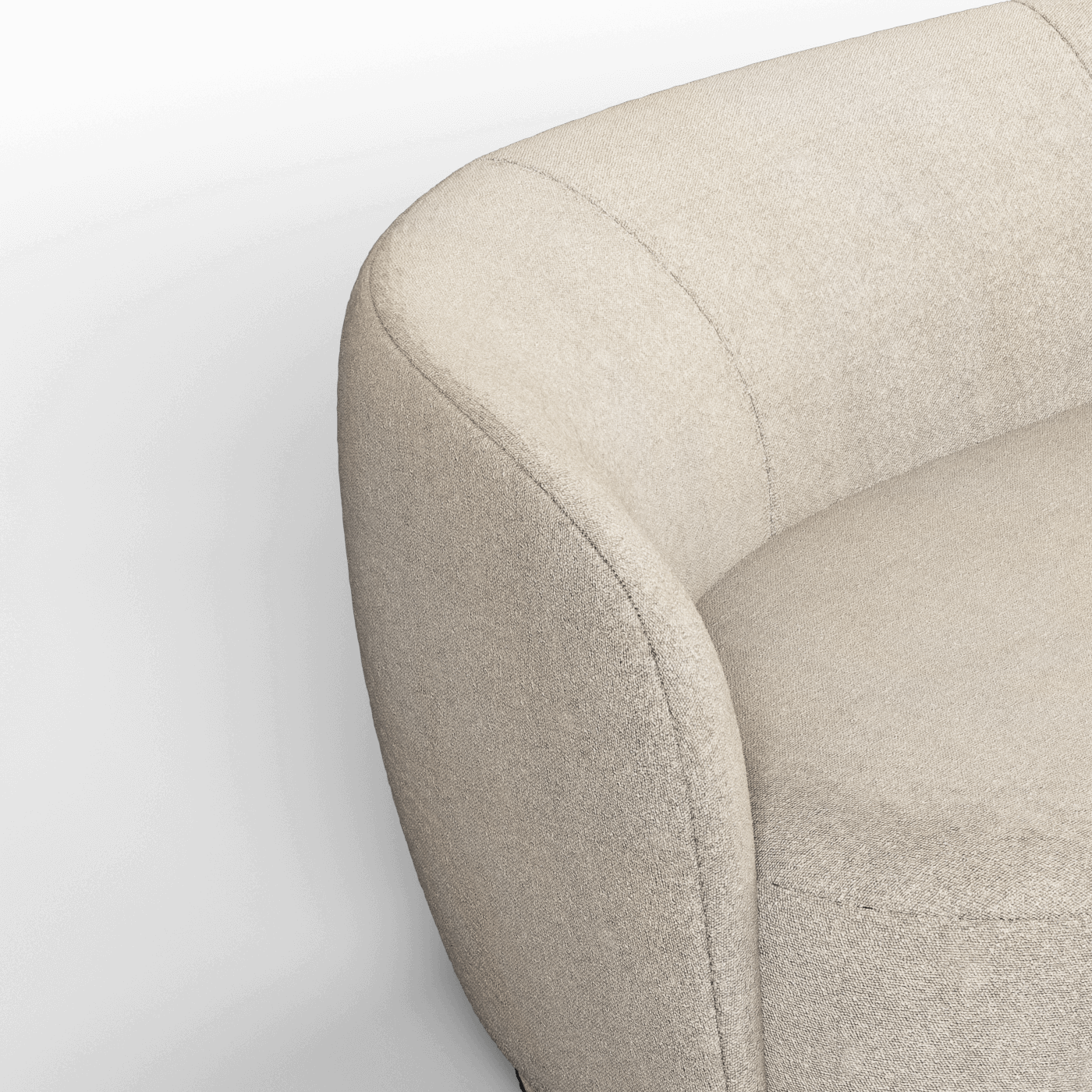 Posh Sofa - Curved Back Sofa with Continuous Base