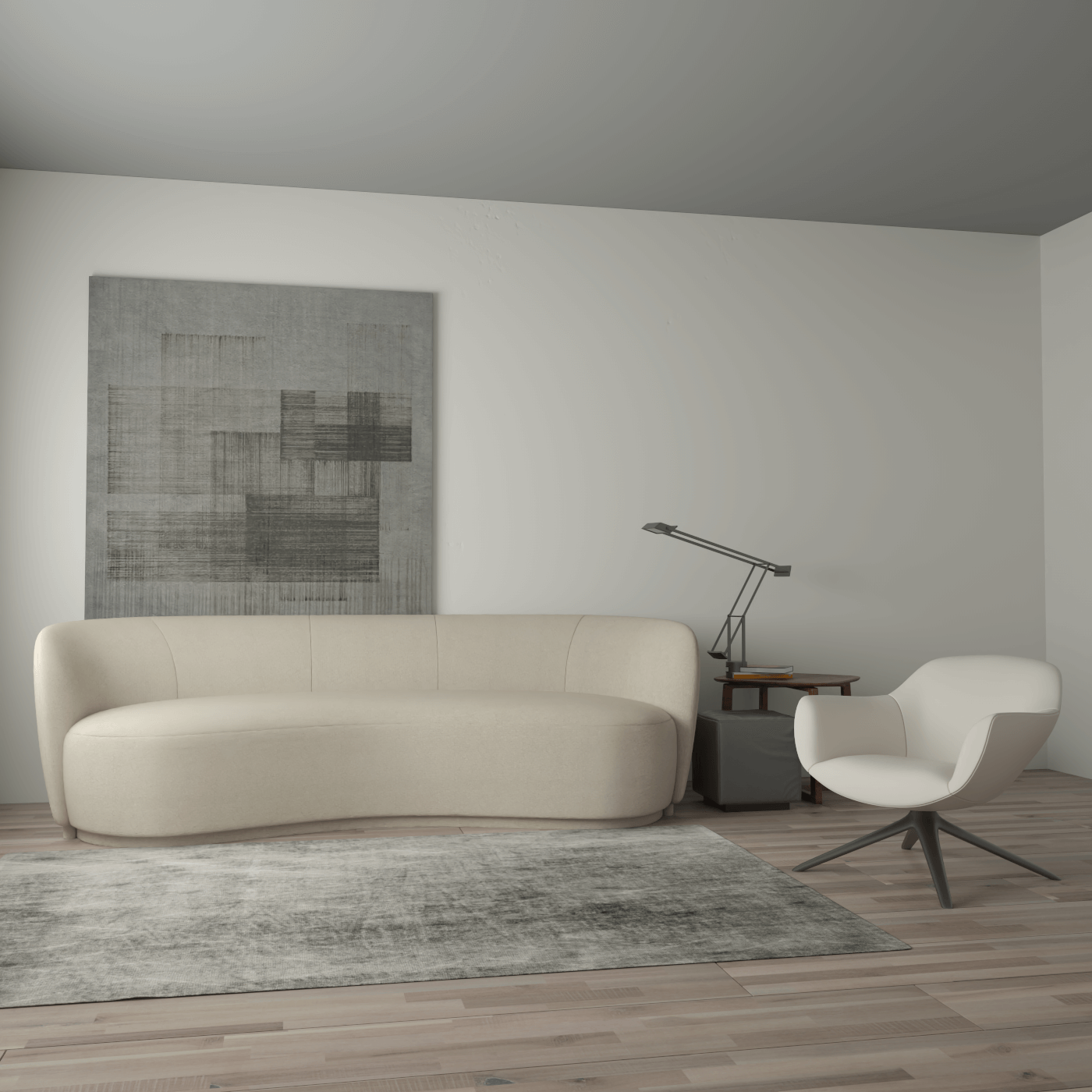 Posh Sofa - Curved Back Sofa with Continuous Base