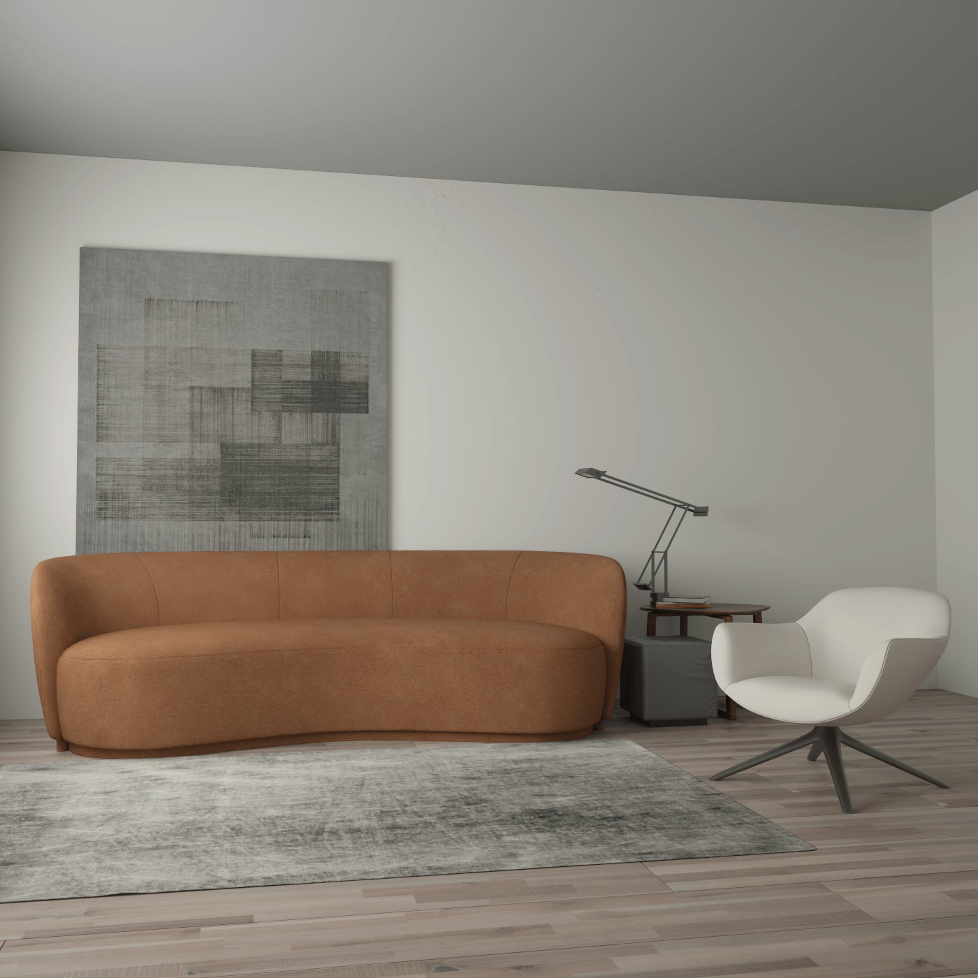 Posh Sofa - Curved Back Sofa with Continuous Base