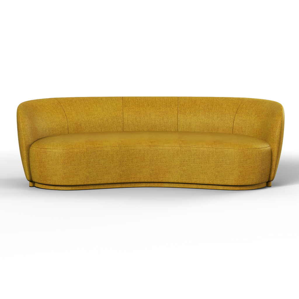 Posh Boucle Curved Sofa