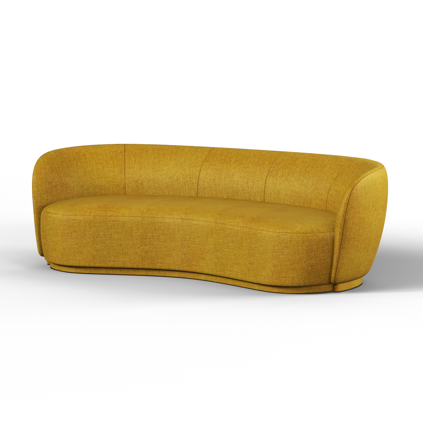 Posh Boucle Curved Sofa