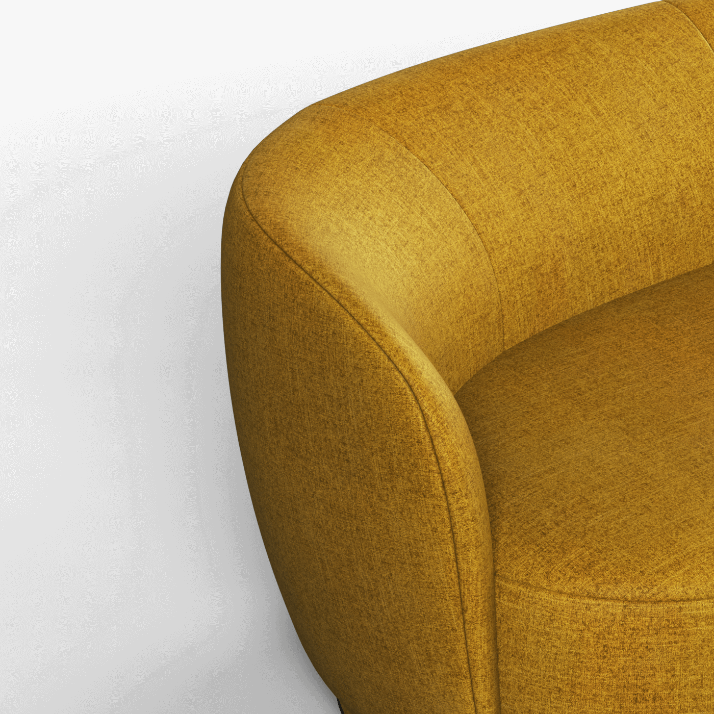 Posh Boucle Curved Sofa