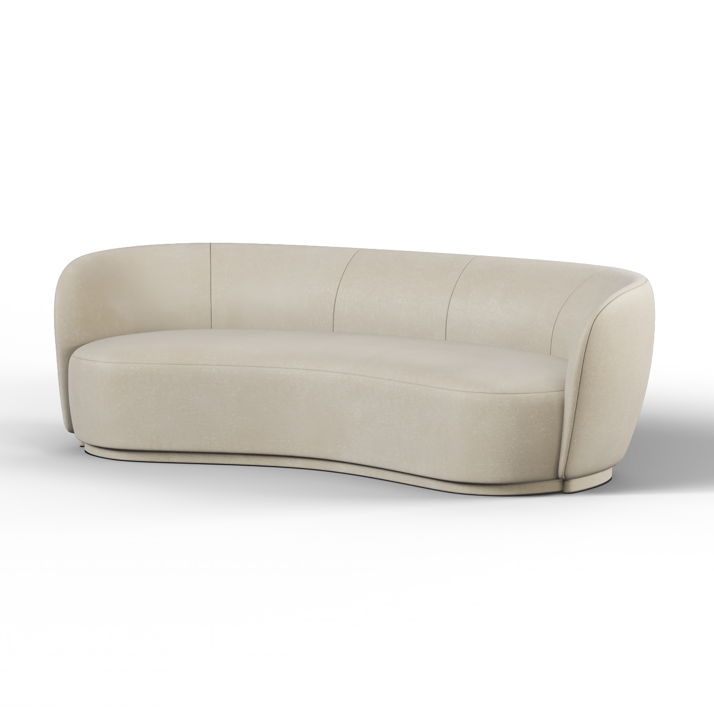 Posh Boucle Curved Sofa