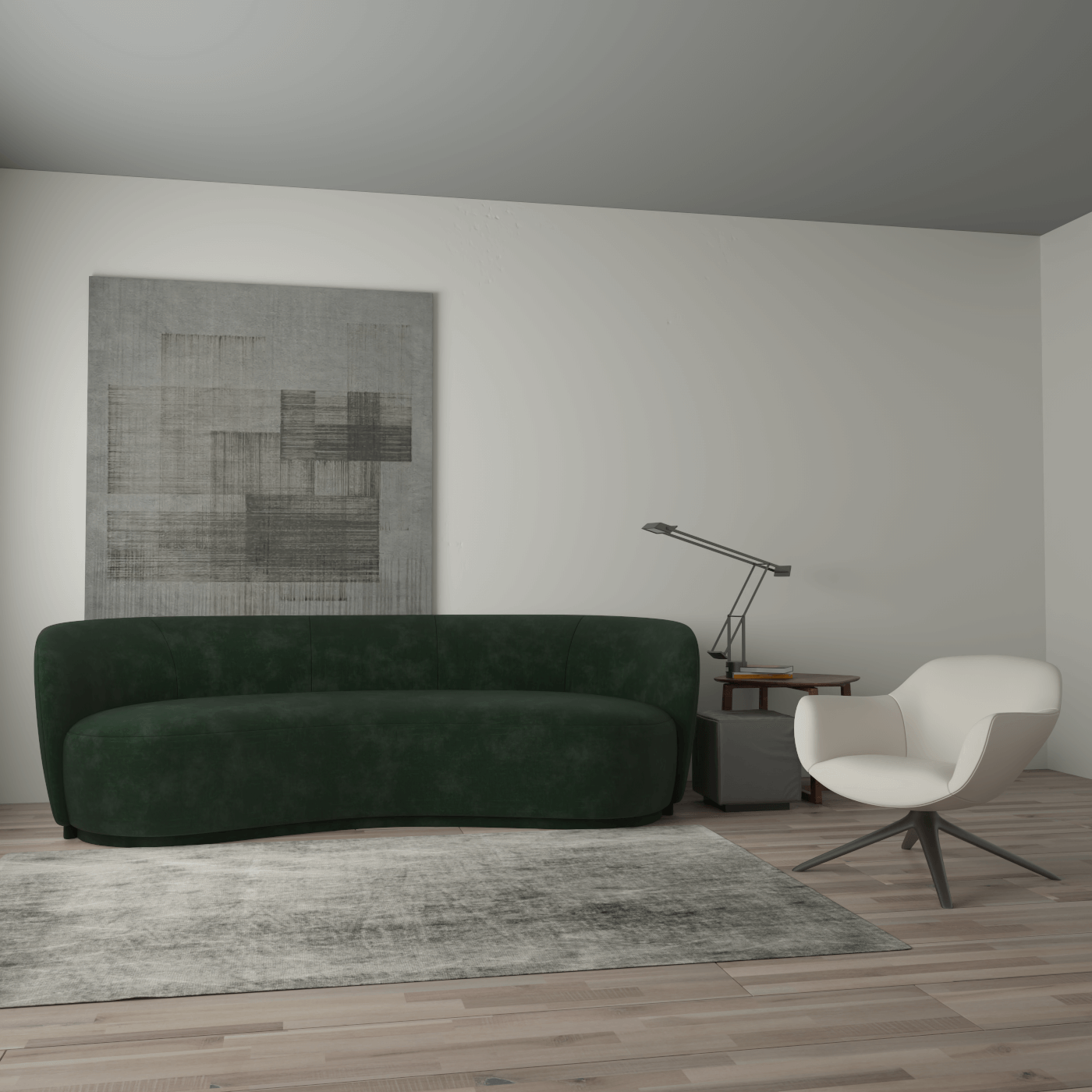 Posh Sofa - Curved Back Sofa with Continuous Base