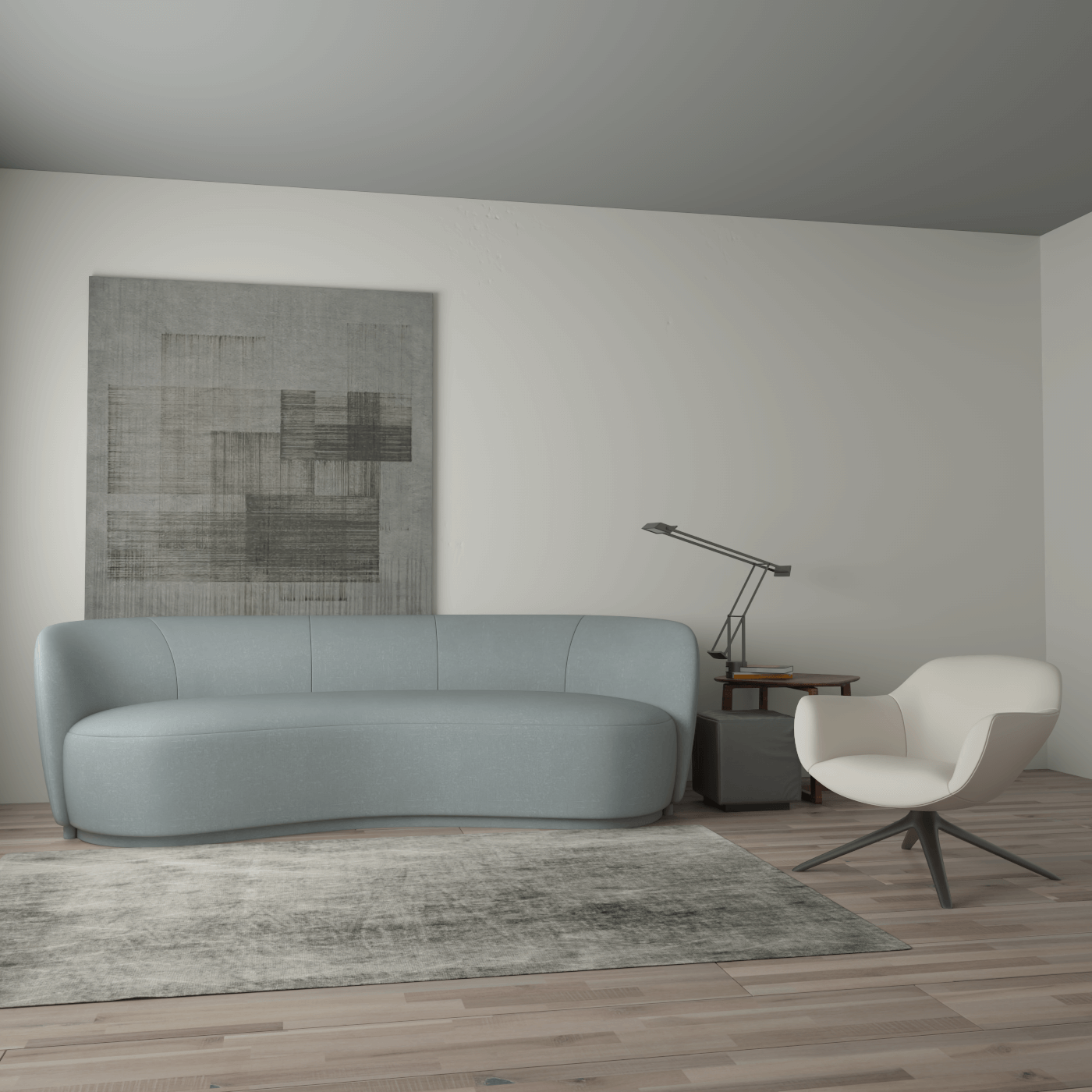 Posh Sofa - Curved Back Sofa with Continuous Base