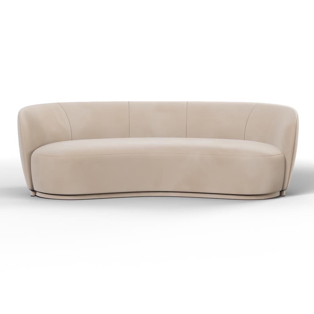 Posh Boucle Curved Sofa