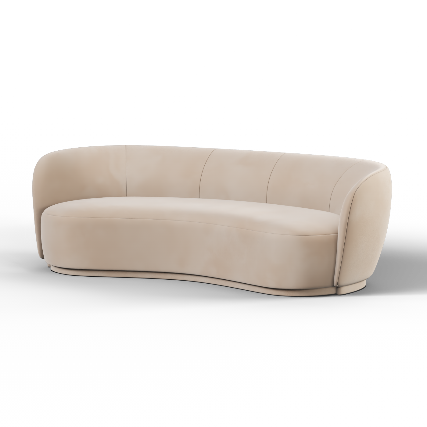 Posh Boucle Curved Sofa