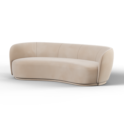 Posh Boucle Curved Sofa