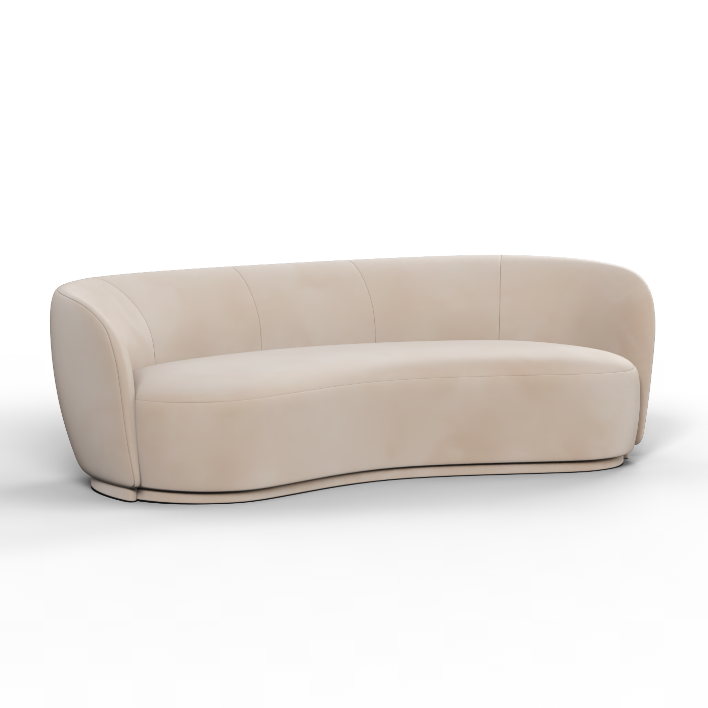 Posh Boucle Curved Sofa