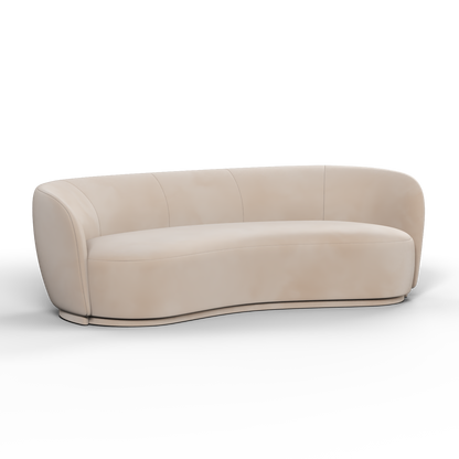 Posh Boucle Curved Sofa