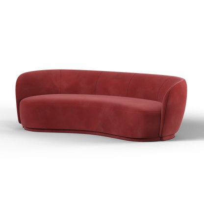 Posh Boucle Curved Sofa