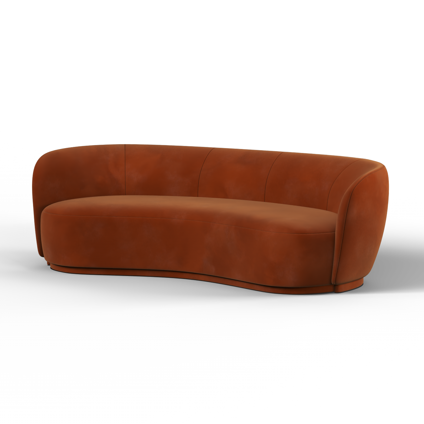 Posh Sofa - Curved Back Sofa with Continuous Base