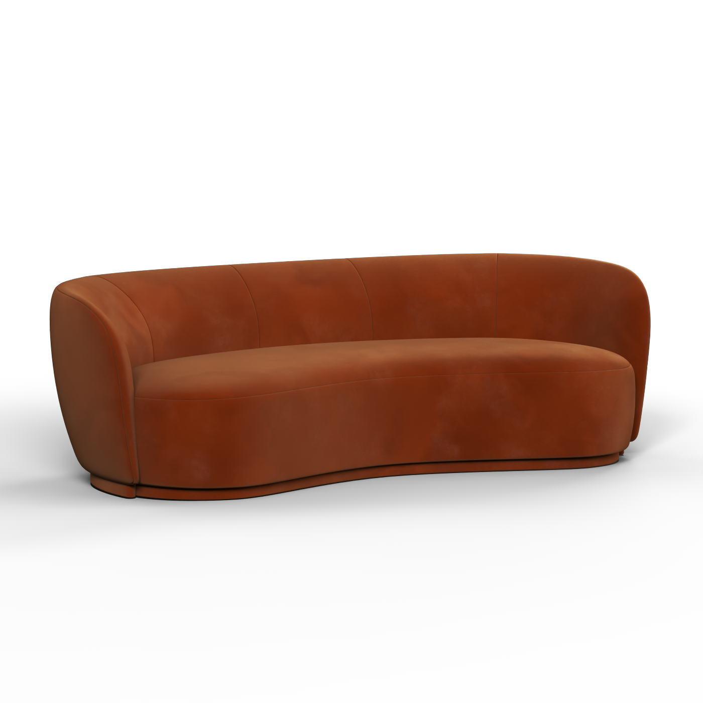 Posh Sofa - Curved Back Sofa with Continuous Base