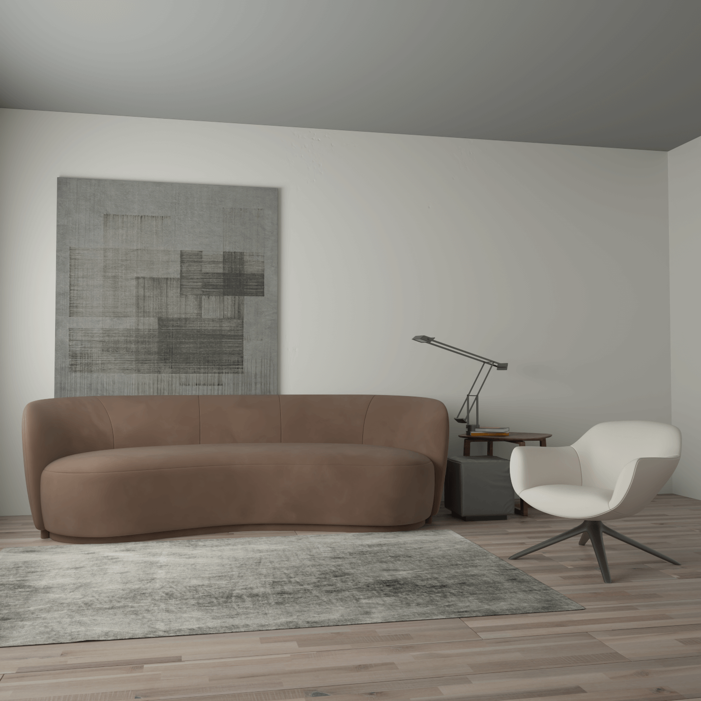 Posh Sofa - Curved Back Sofa with Continuous Base