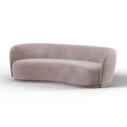 Posh Boucle Curved Sofa