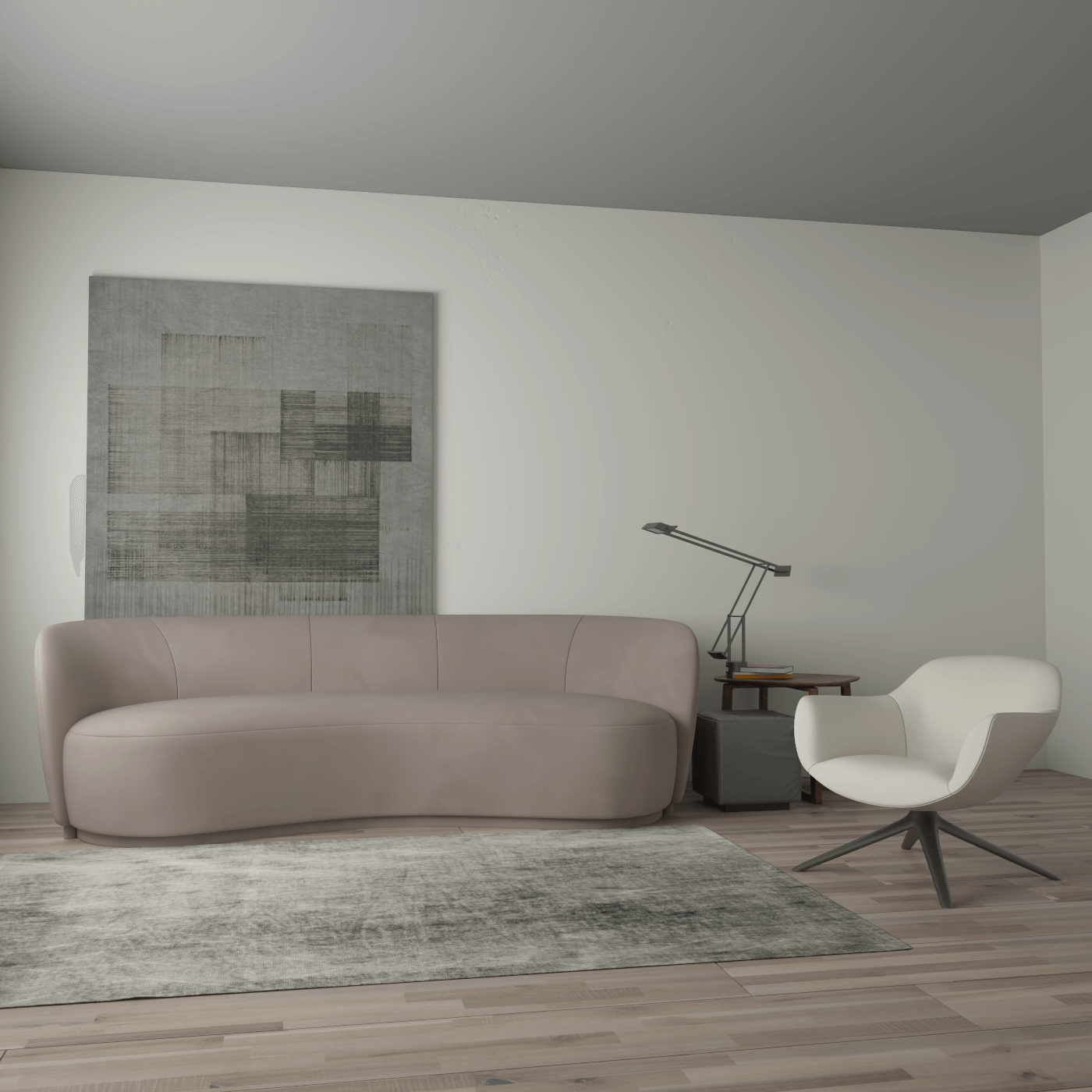 Posh Sofa - Curved Back Sofa with Continuous Base