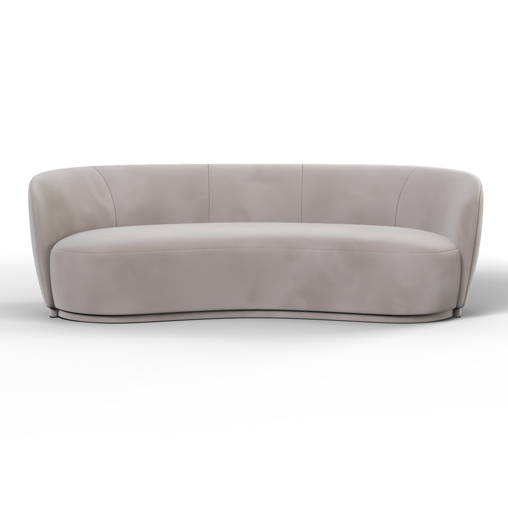 Posh Boucle Curved Sofa