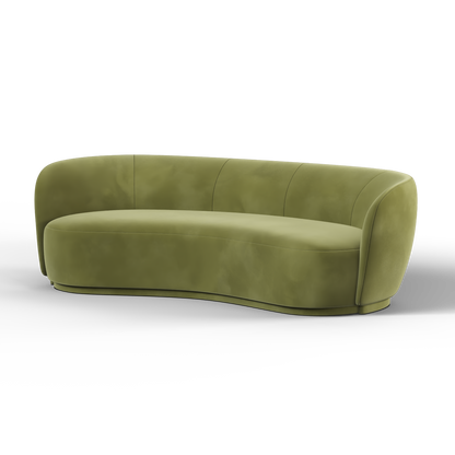 Posh Boucle Curved Sofa