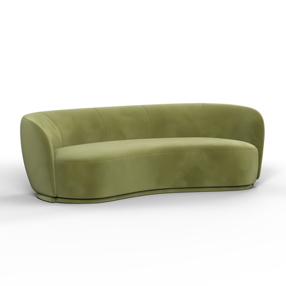 Posh Boucle Curved Sofa