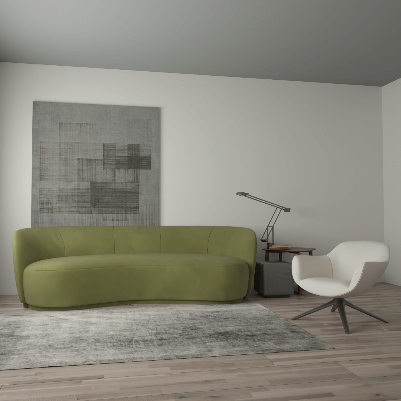 Posh Sofa - Curved Back Sofa with Continuous Base