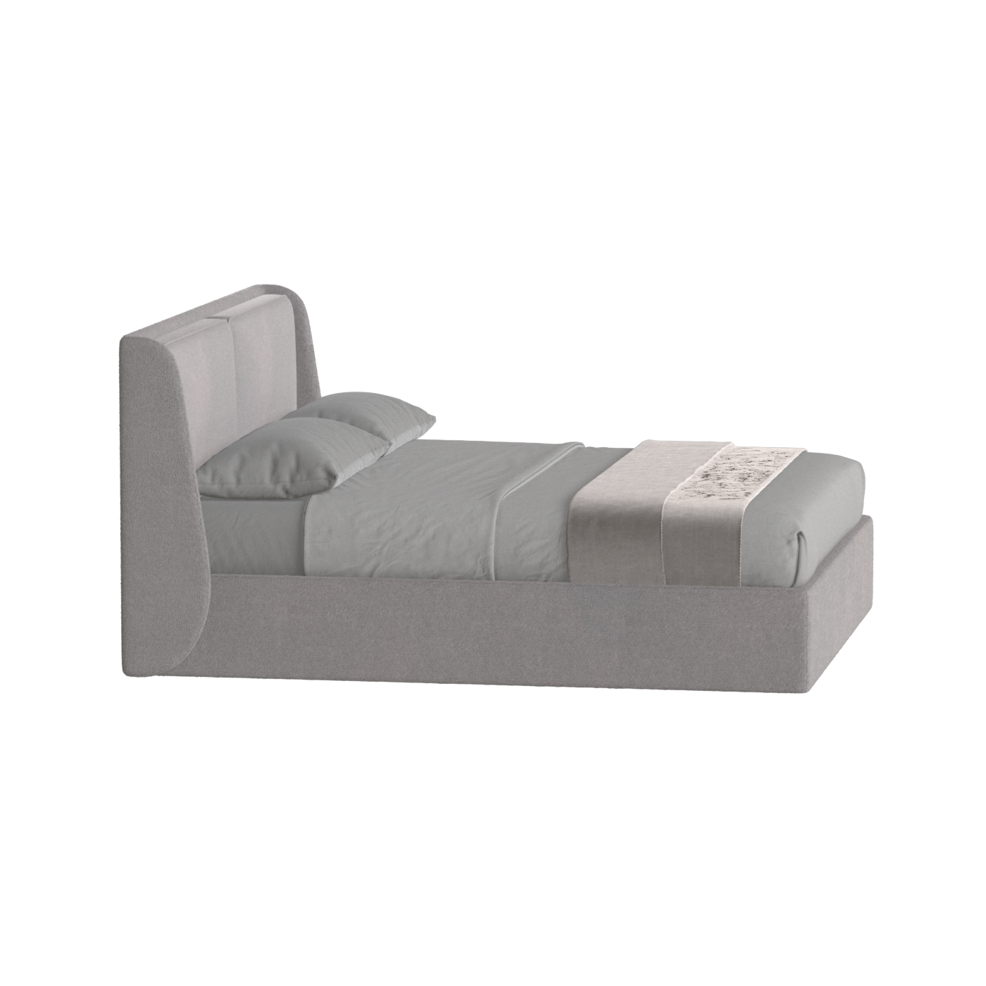 Lit double rembourré Ruby en tissu haut de gamme 