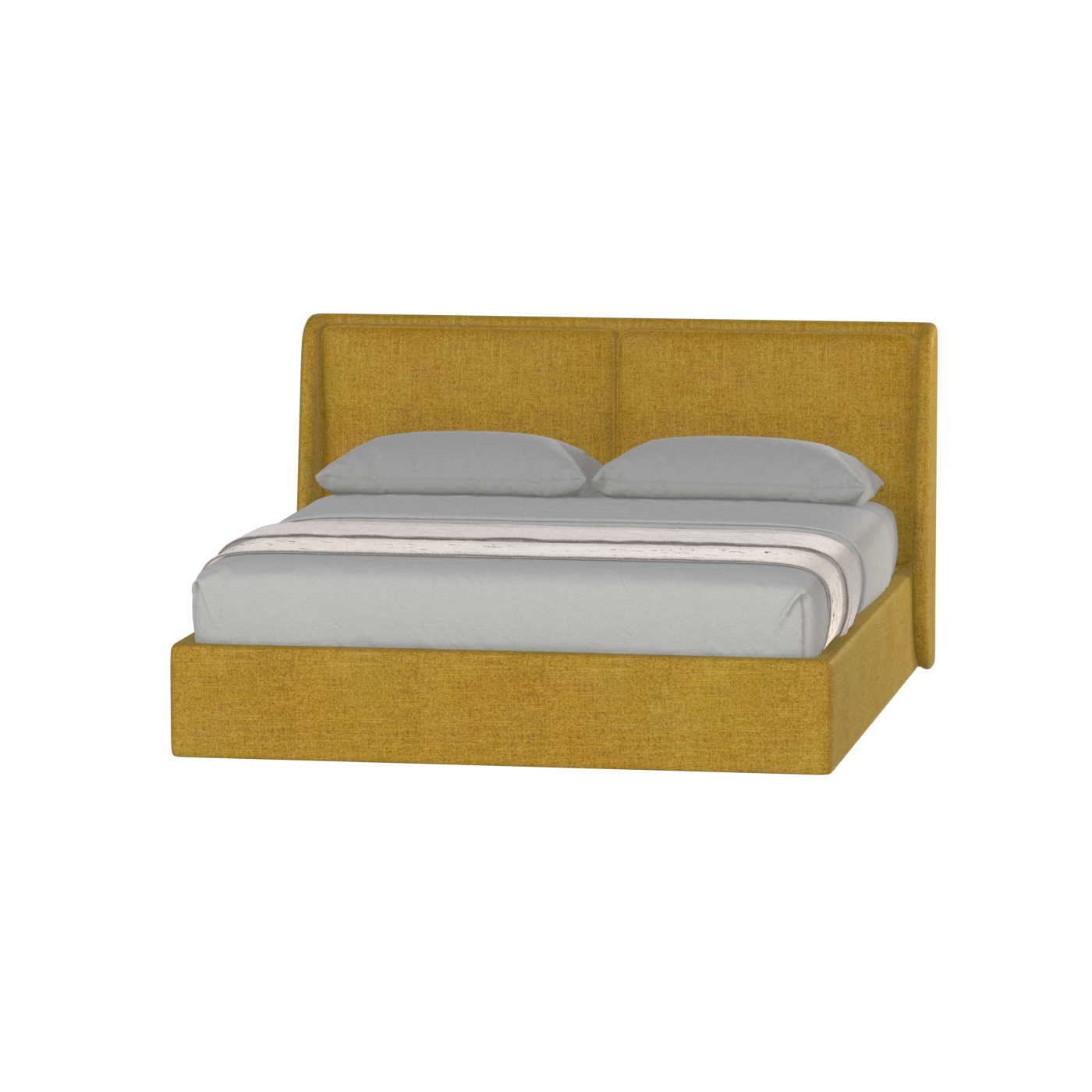 Lit double rembourré Ruby en tissu haut de gamme