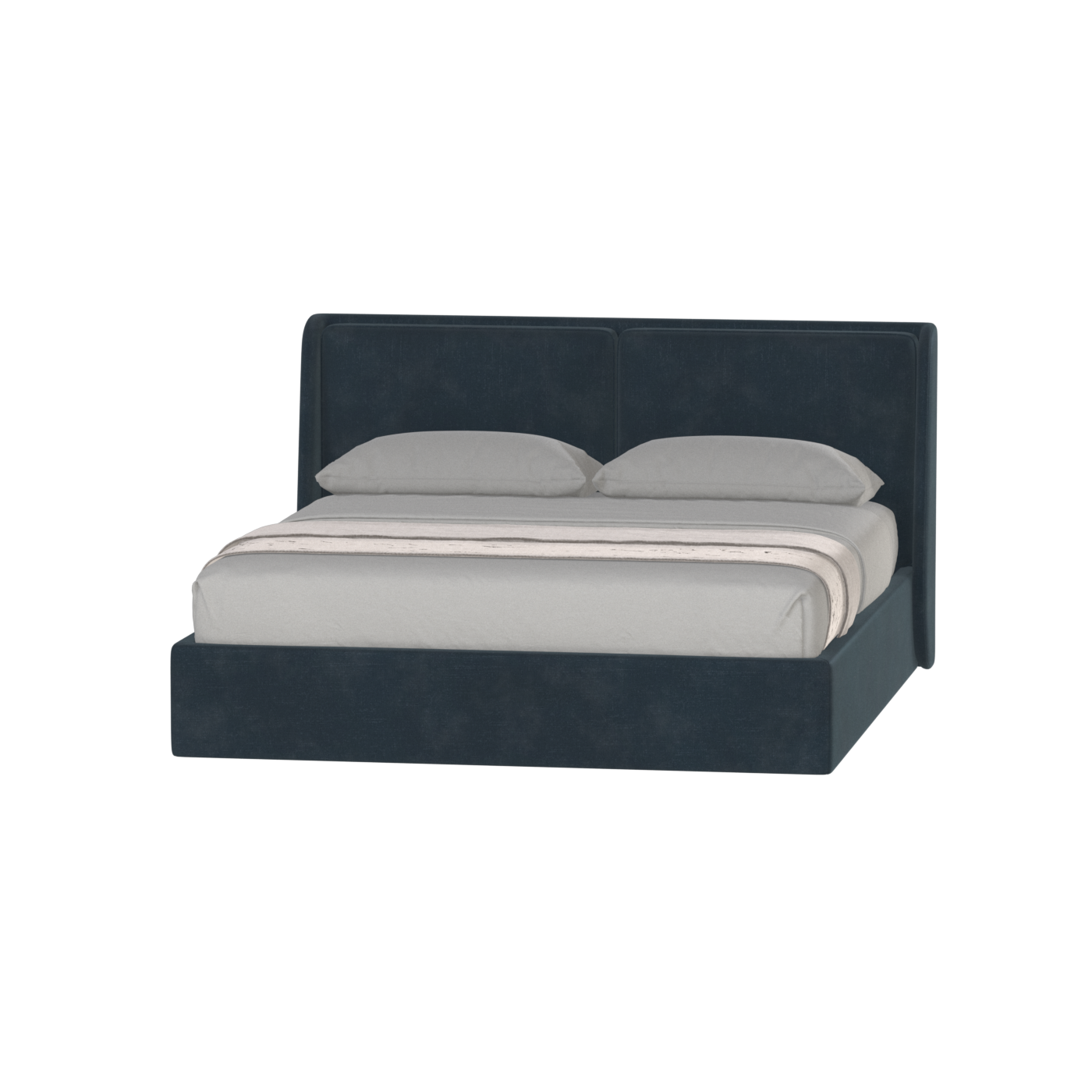 Lit double rembourré Ruby en tissu haut de gamme