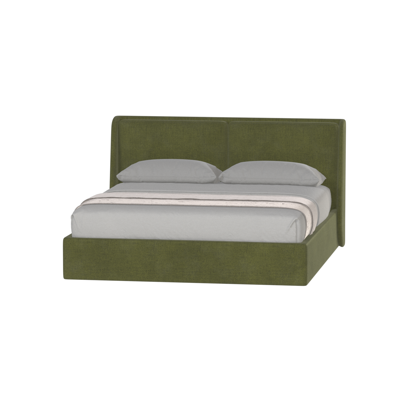 Lit double rembourré Ruby en tissu haut de gamme
