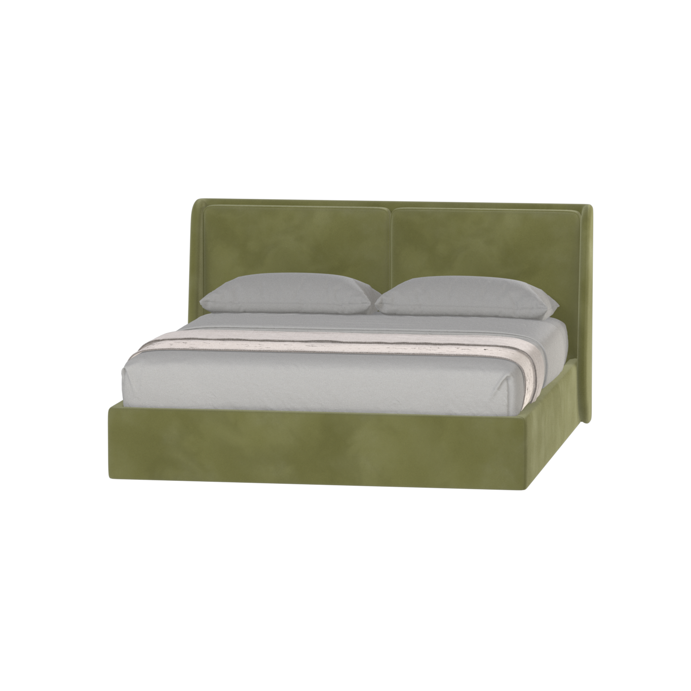 Lit double rembourré Ruby en tissu haut de gamme 