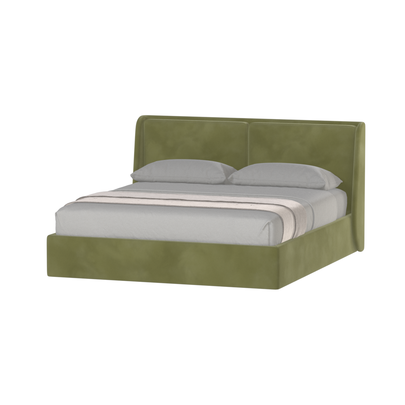 Lit double rembourré Ruby en tissu haut de gamme 