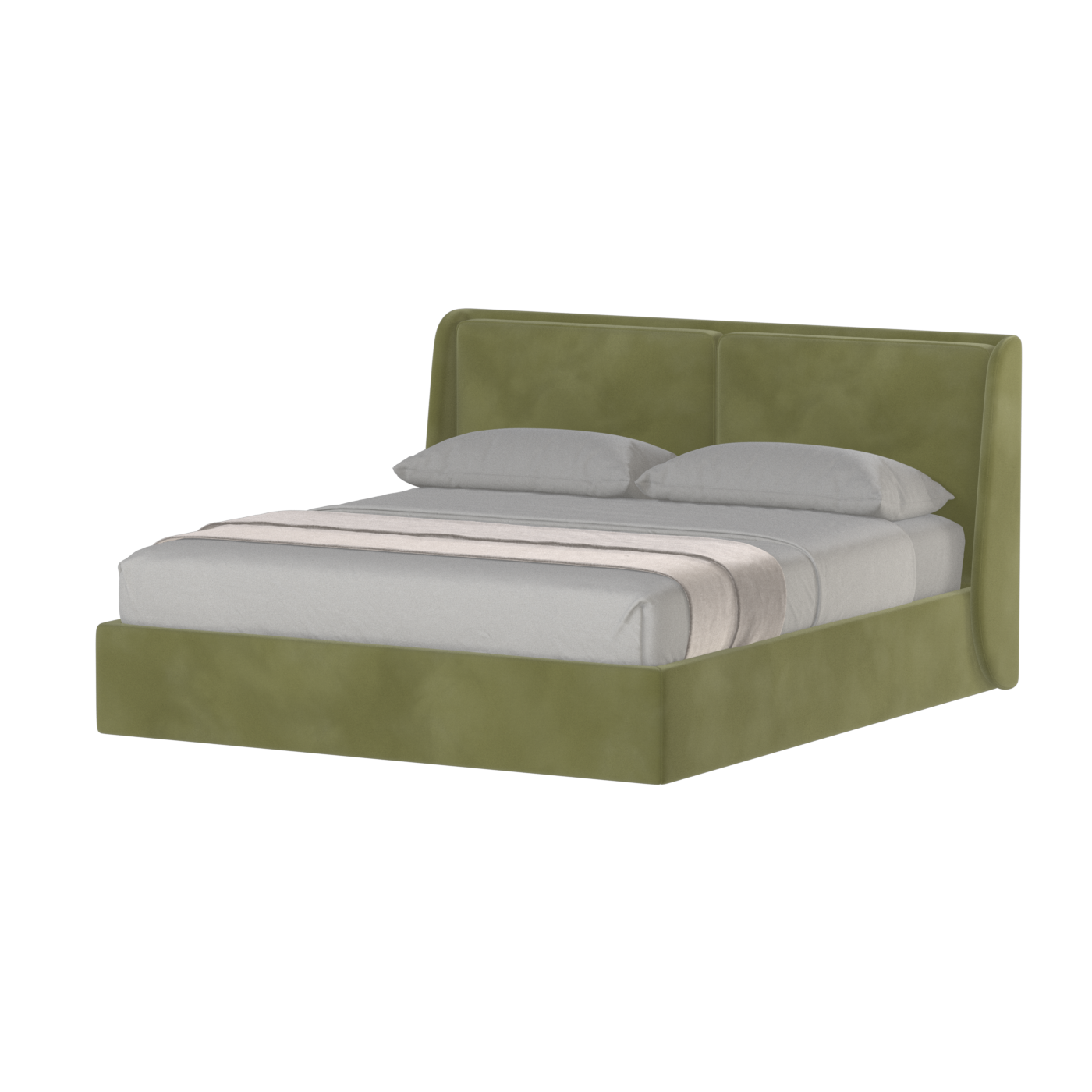 Lit double rembourré Ruby en tissu haut de gamme 