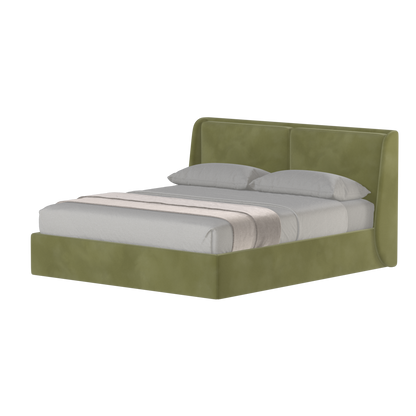 Lit double rembourré Ruby en tissu haut de gamme 