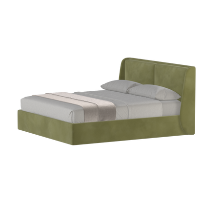 Lit double rembourré Ruby en tissu haut de gamme 