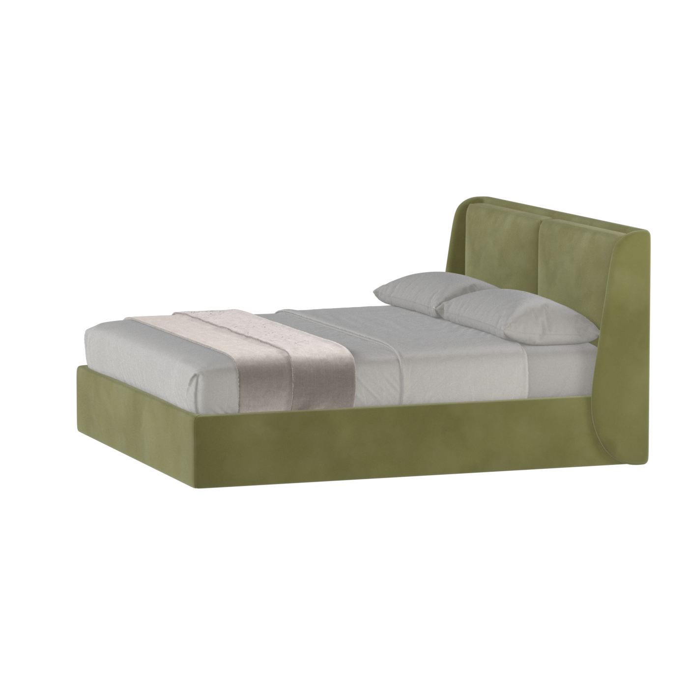 Lit double rembourré Ruby en tissu haut de gamme 