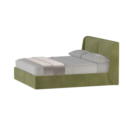 Lit double rembourré Ruby en tissu haut de gamme 