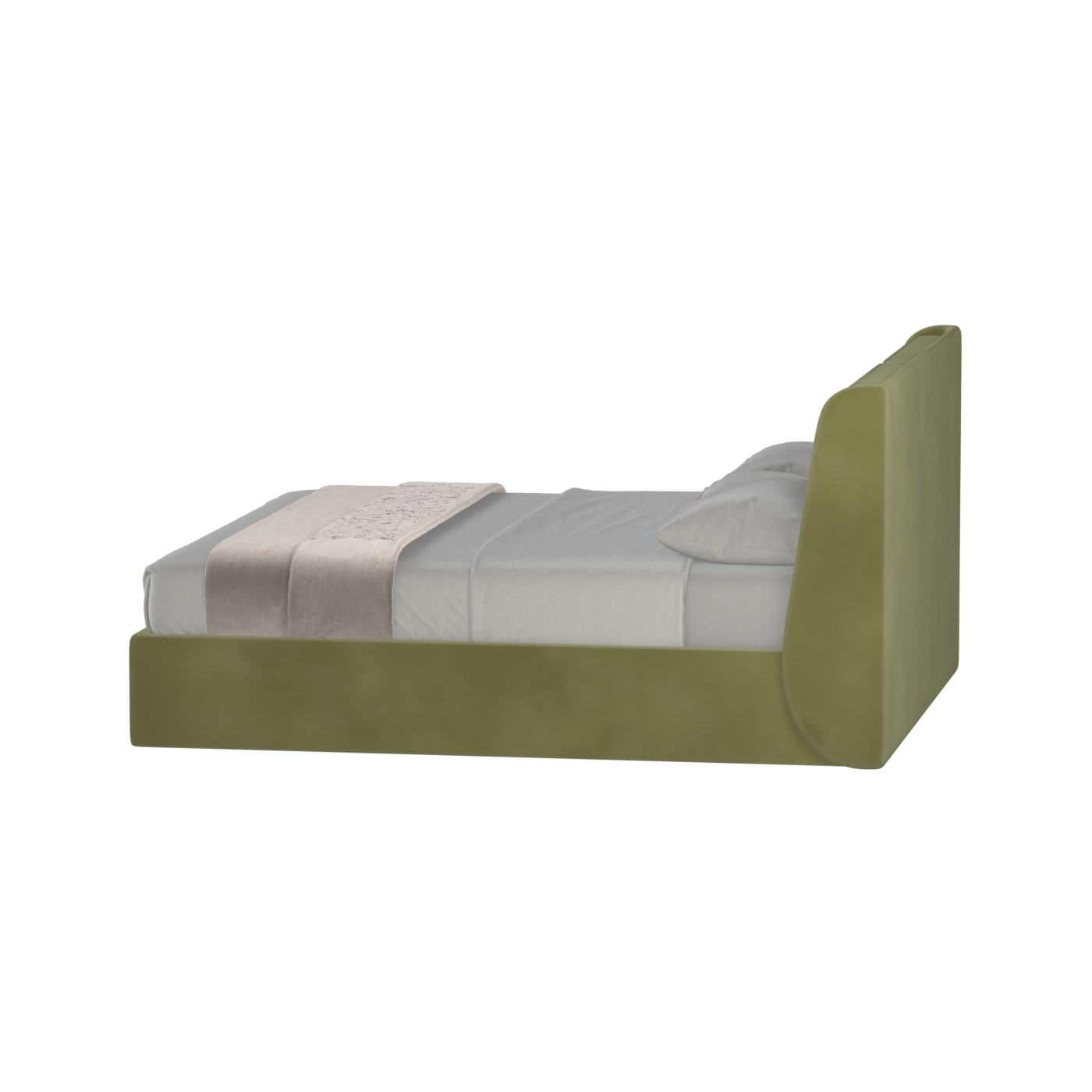 Lit double rembourré Ruby en tissu haut de gamme 