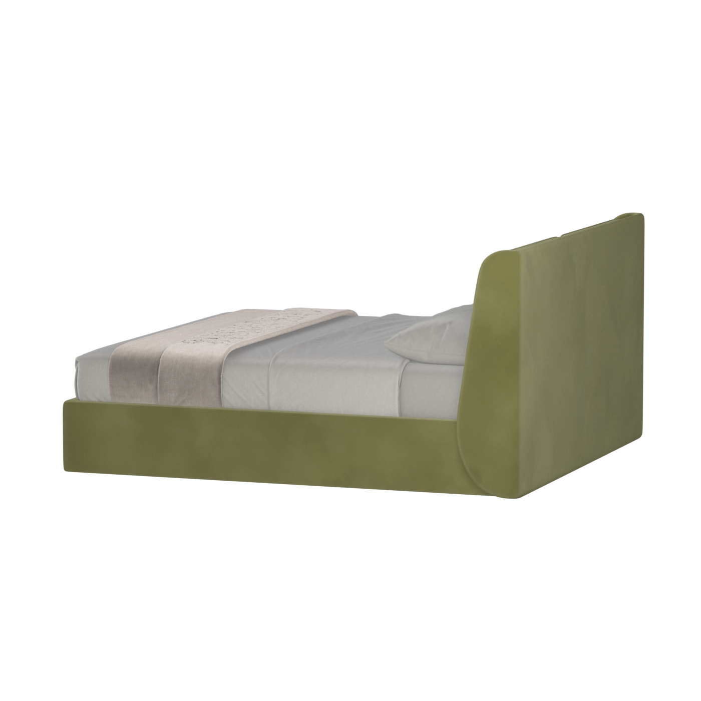 Lit double rembourré Ruby en tissu haut de gamme 