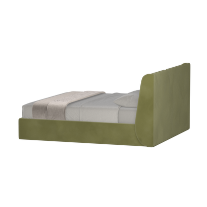Lit double rembourré Ruby en tissu haut de gamme 