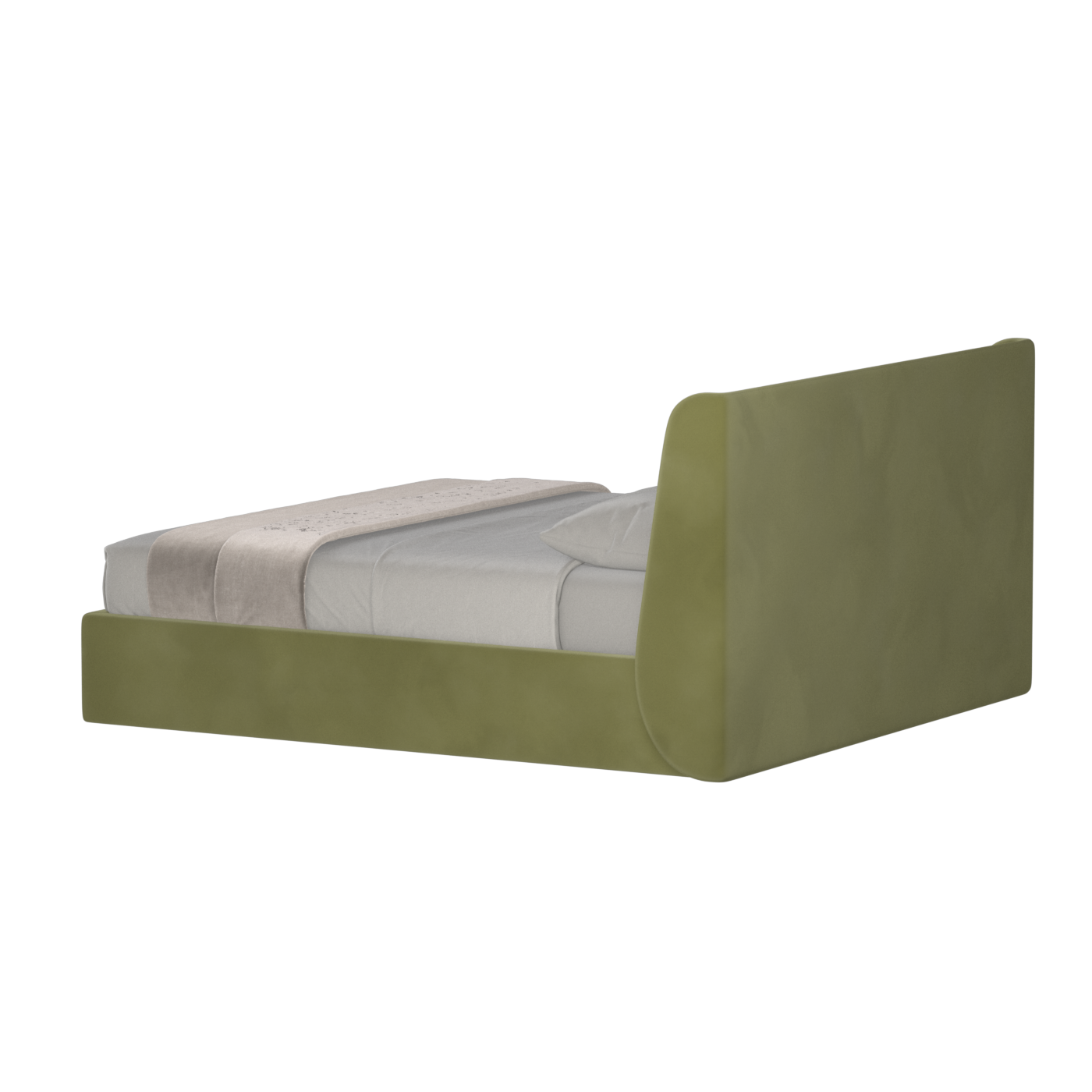 Lit double rembourré Ruby en tissu haut de gamme 