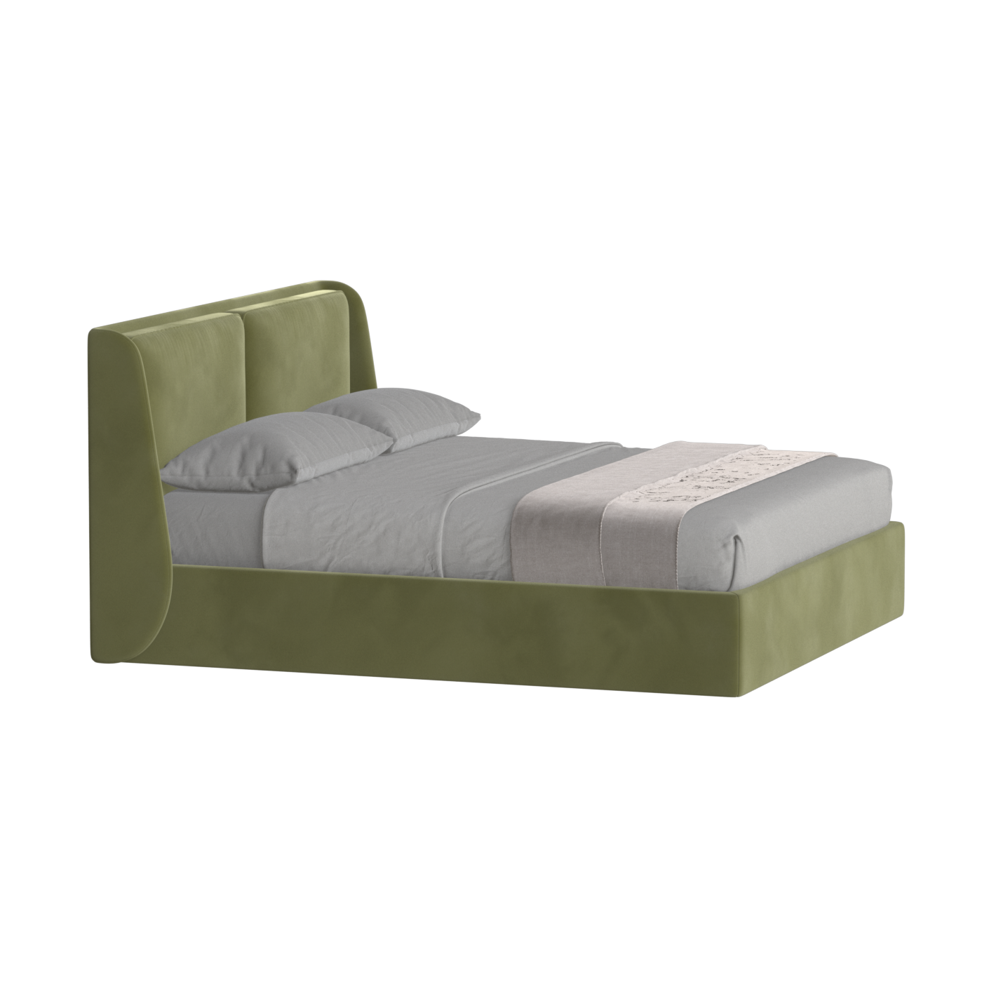 Lit double rembourré Ruby en tissu haut de gamme 