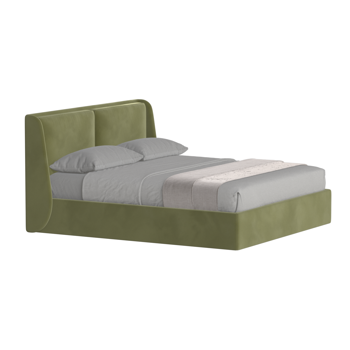 Lit double rembourré Ruby en tissu haut de gamme 