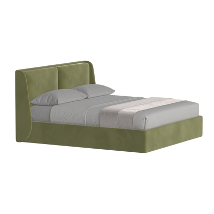 Lit double rembourré Ruby en tissu haut de gamme 