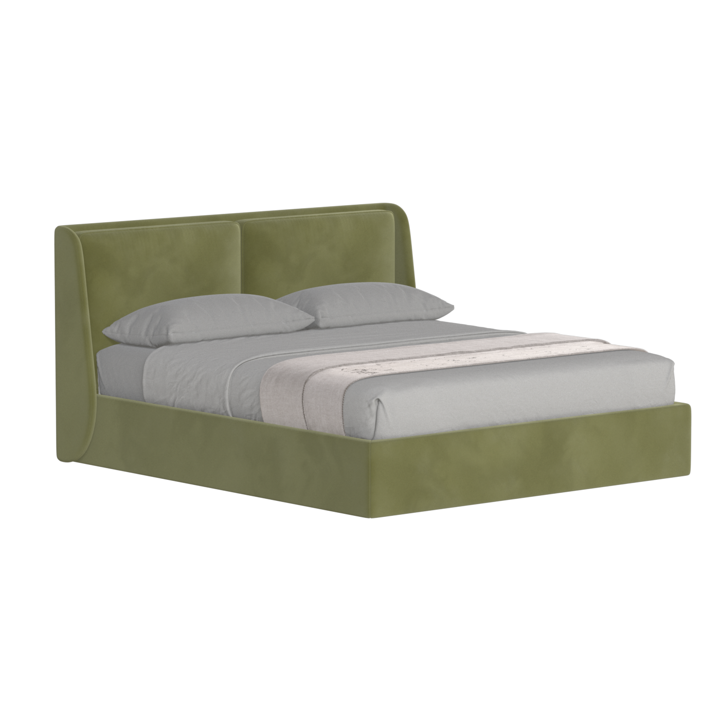 Lit double rembourré Ruby en tissu haut de gamme 